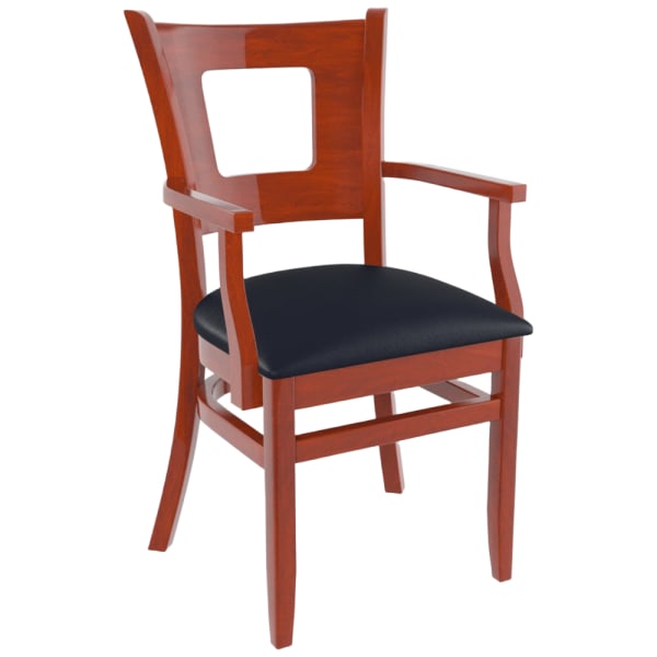 Premium US Made Duna Wood Chair With Arms Interior