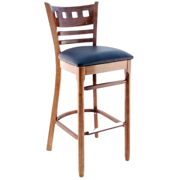 Premium US Made American Back Wood Bar Stool Interior