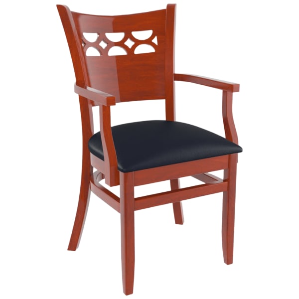 Premium US Made Leonardo Wood Chair With Arms Interior