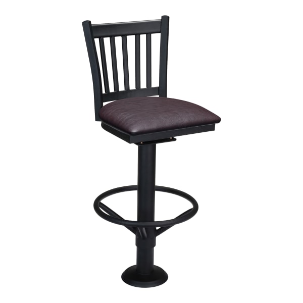 Vertical Slat Bolt Down Metal Swivel Bar Stool Interior