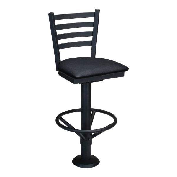Ladder Back Bolt Down Metal Swivel Bar Stool Interior