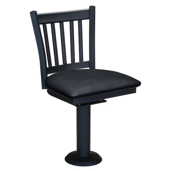 Vertical Slat Bolt Down Swivel Metal Chair Interior