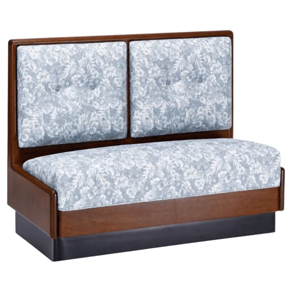 Wood Booth with Upholstered 2 Panel Back Interior
