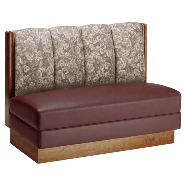 Wood Booth with Upholstered 4 Channel Back Interior