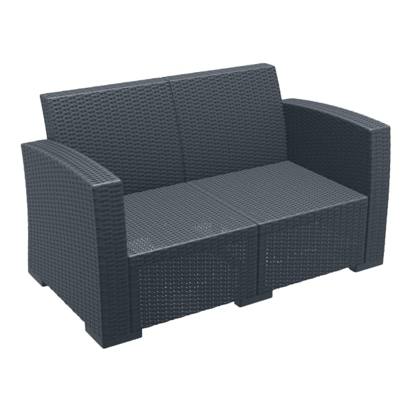 Shelly Commercial Resin Patio Love Seat Interior