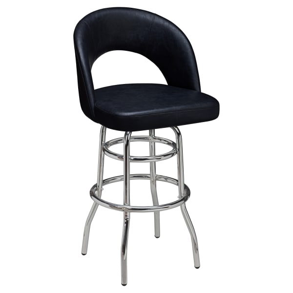 Premium Yali Bucket Swivel Bar Stool with Chrome Frame Interior