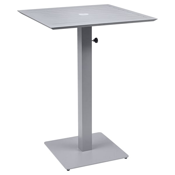 Ella Bar Table Set in Titanium Gray with Umbrella Base Interior