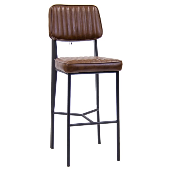 Mid-Century Padded Metal Bar Stool Interior