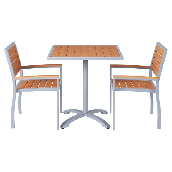 Set of Grey Heavy Duty Aluminum Armchairs with Table Interior