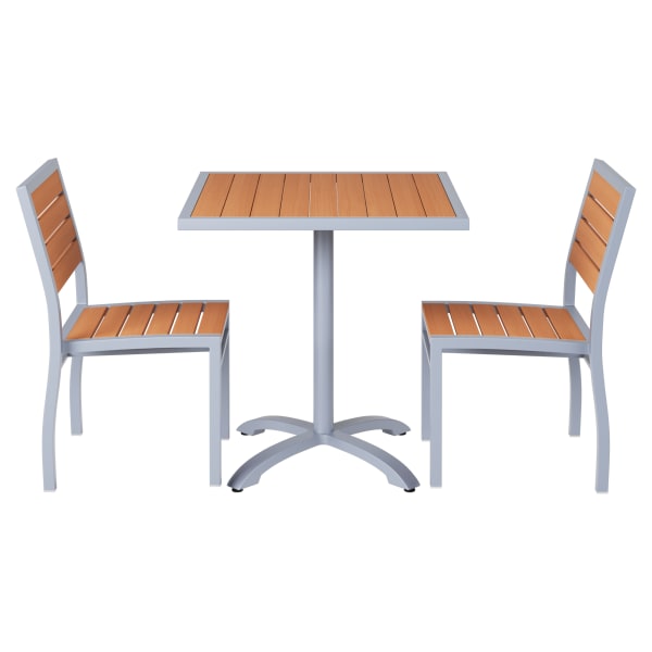 Set of Grey Heavy Duty Aluminum Side Chairs with Table Interior