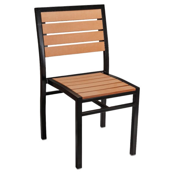 Black Heavy Duty Faux Teak Patio Aluminum Chair Interior