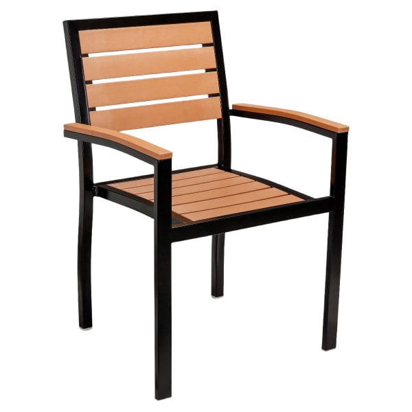 Black Heavy Duty Faux Teak Patio Arm Chair Interior