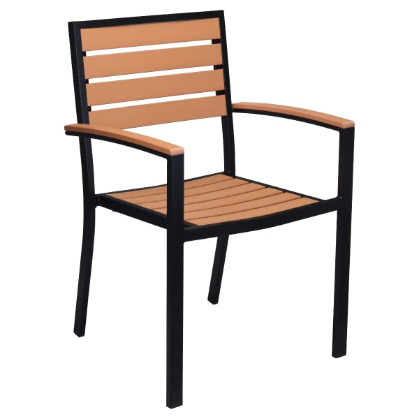 Black Heavy Duty Faux Teak Patio Arm Chair Interior