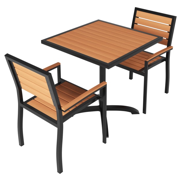 Set of Black Heavy Duty Aluminum Armchairs with Table Interior