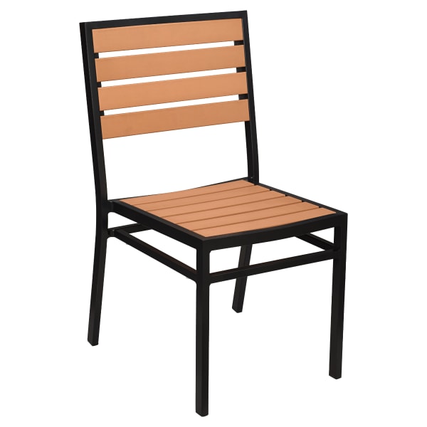 Black Heavy Duty Faux Teak Patio Aluminum Chair Interior