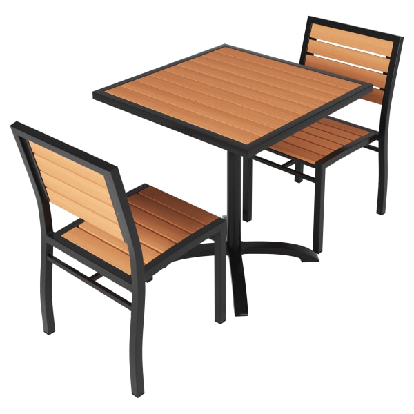 Set of Black Heavy Duty Aluminum Patio Chairs with Table Interior