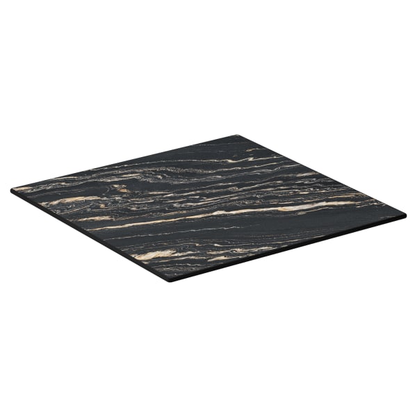 Midnight Marble Outdoor Resin Table Top with Phenolic Edge Interior