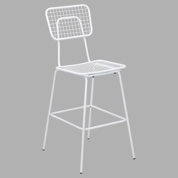 White Ollie Outdoor Bar Stool Interior