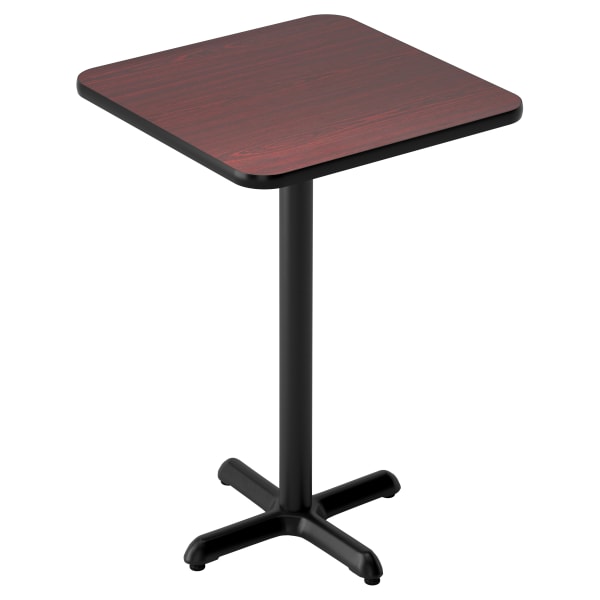 Laminate Reversible Bar Table Set in Black/Mahogany Interior