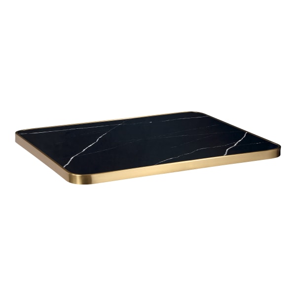 Sintered Stone Indoor / Outdoor Table Top with Stainless Steel Edge Interior