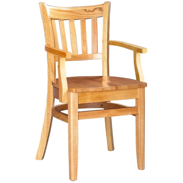 Vertical Slat Wood Chair with Arms Interior