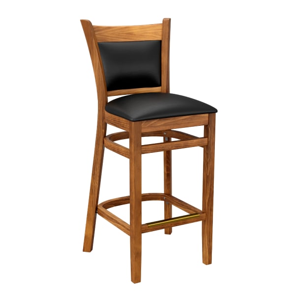 Premium Padded Back Wood Bar Stool Interior