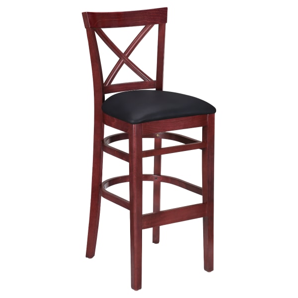 Premium Cross Back Wood Bar Stool Interior