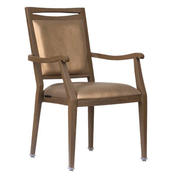 Agnes Padded Aluminum Arm Chair Interior